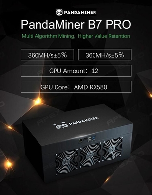 PRO 360m mineur Machine de Panda Brand Mdel Eth B7 avec les cartes graphiques 8PCS